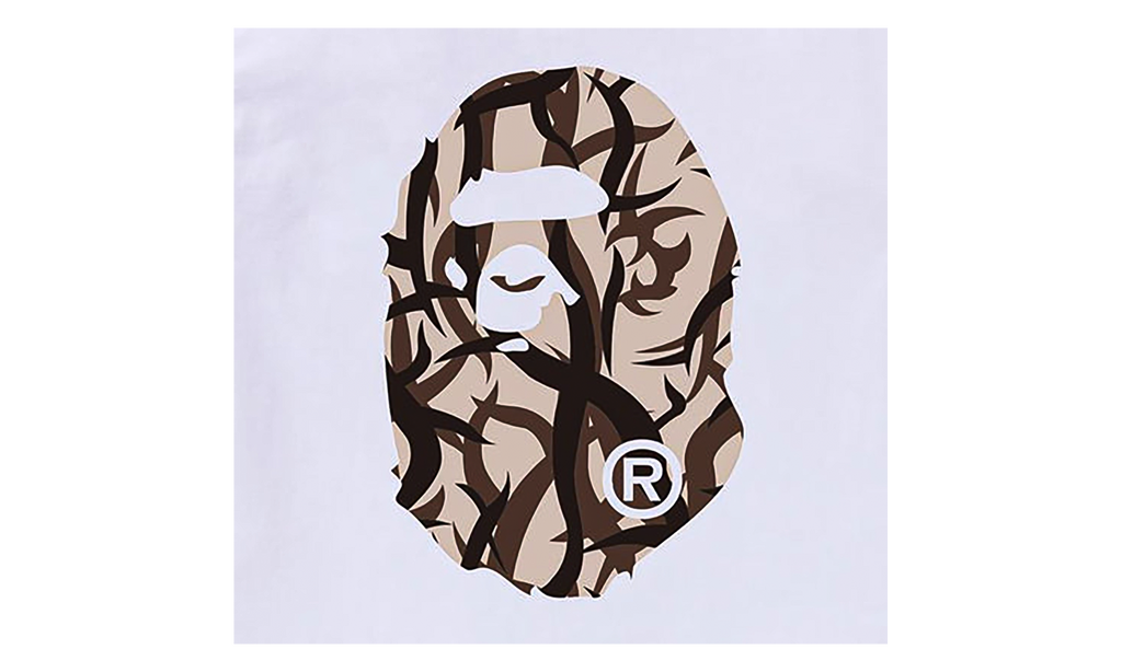 BAPE BAPE Trial Camo Big Ape Head Tee White Beige BAPE017