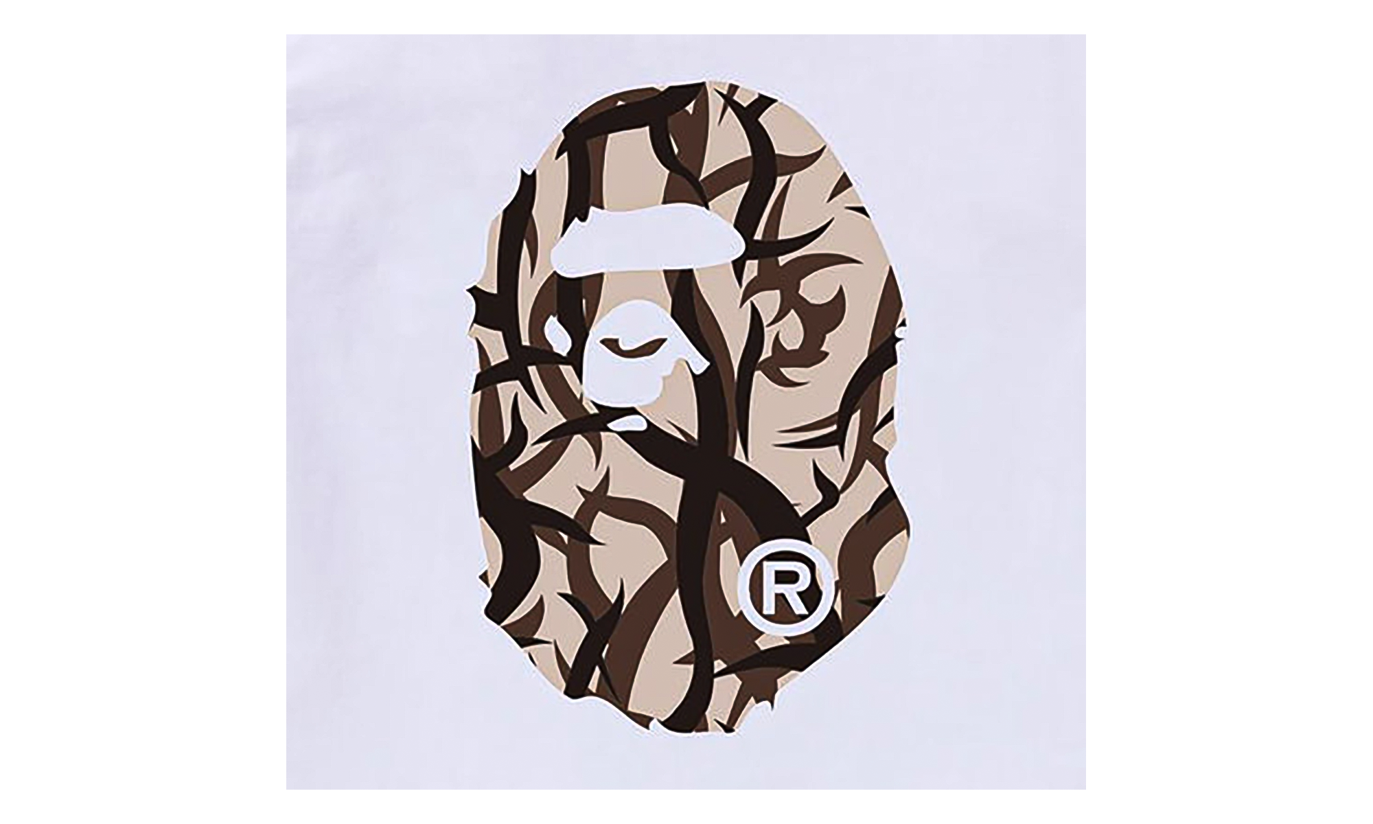 BAPE BAPE Trial Camo Big Ape Head Tee White Beige BAPE017