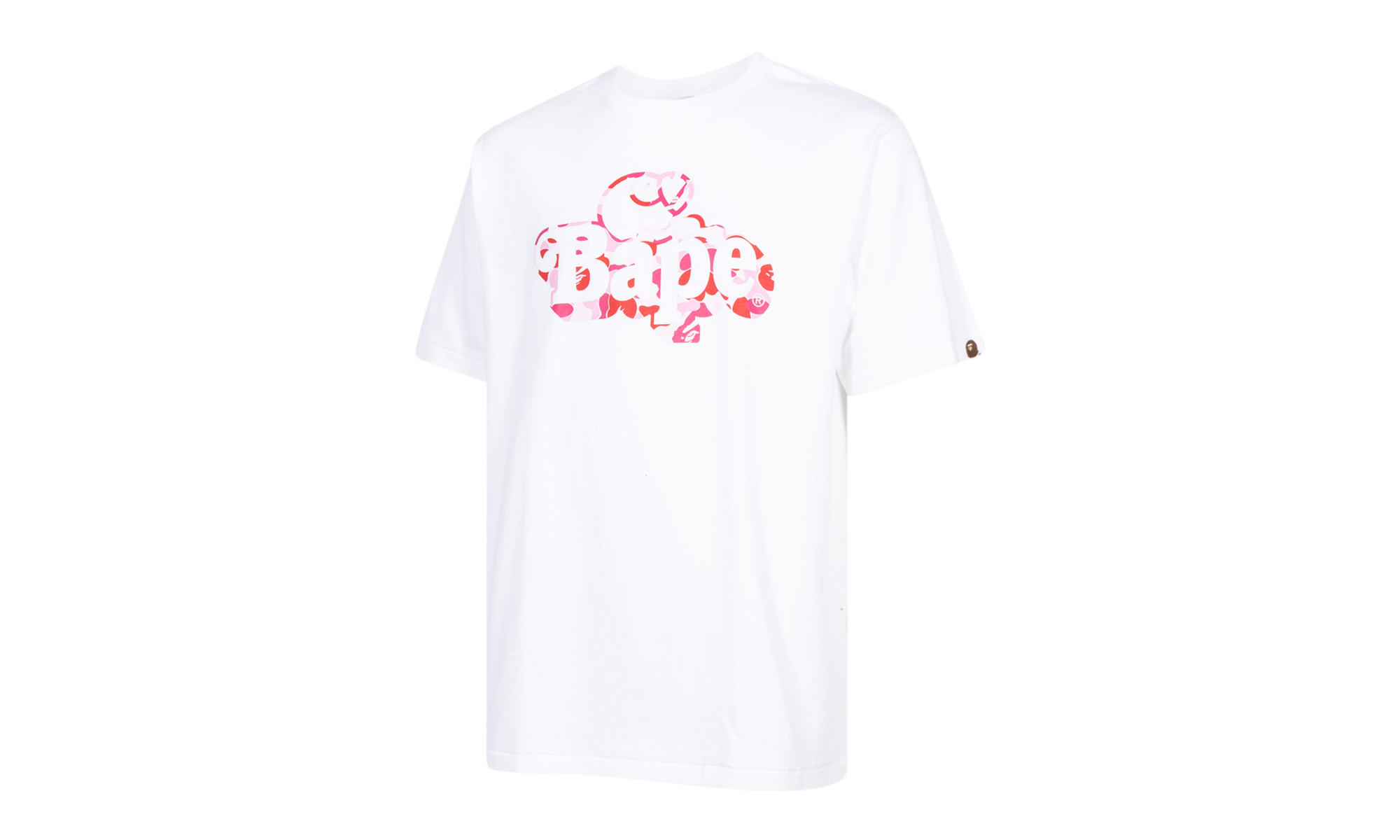 BAPE ABC Camo Milo on Bape Tee WHITE / PINK CAMO 002TEI801003MWHGWHXPK