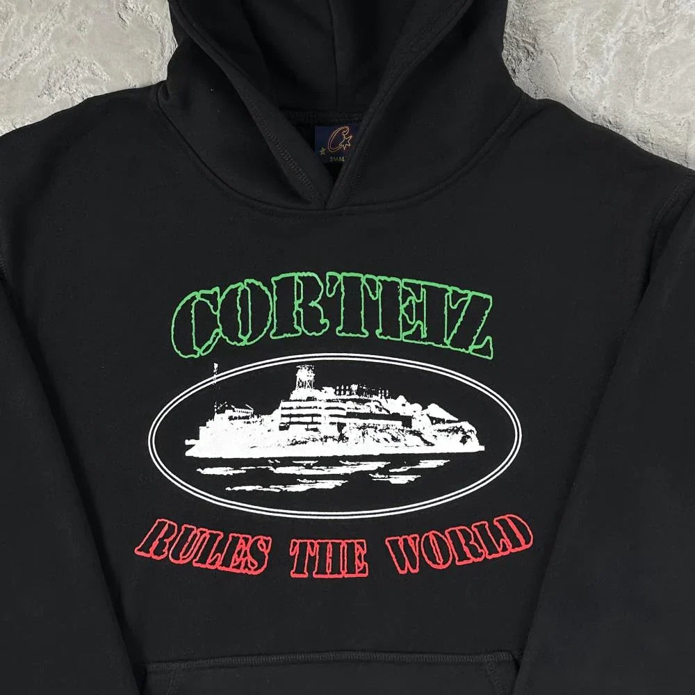 Corteiz OG Alcatraz Italia Hoodie - Black Ironleague