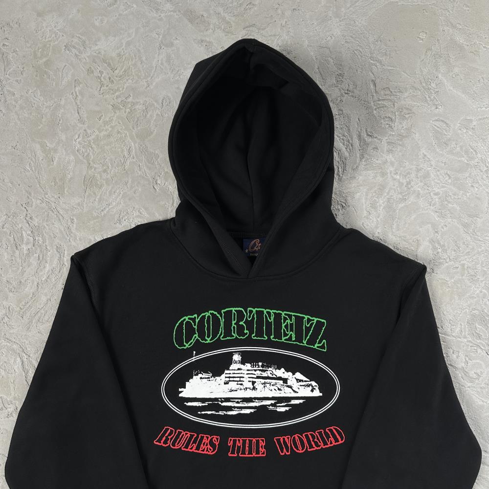 Corteiz OG Alcatraz Italia Hoodie - Black Ironleague