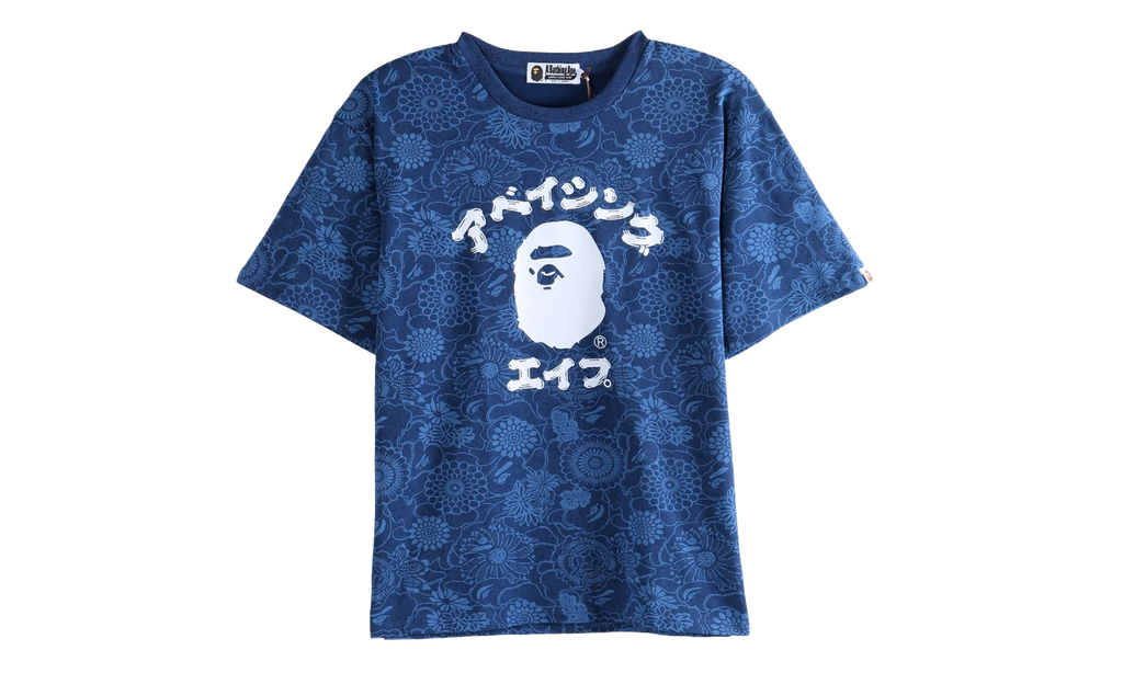 BAPE Japanese Art Camo College Tee Indigo 1M30109305 ING