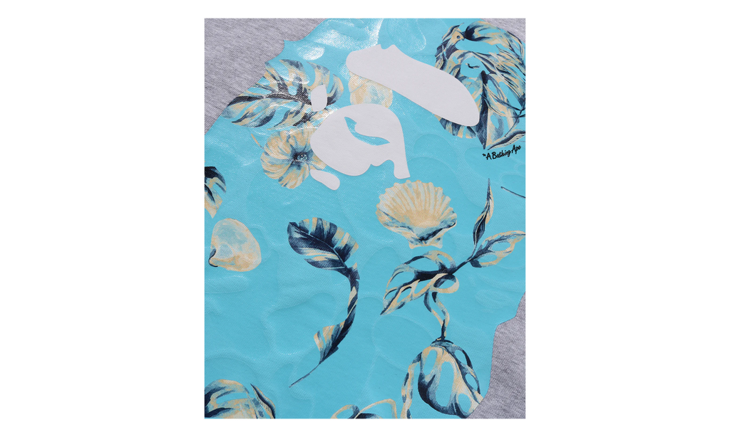 BAPE Vacation Pattern Ape Head Relaxed Fit Tee Grey 1L30 110 335 GREY