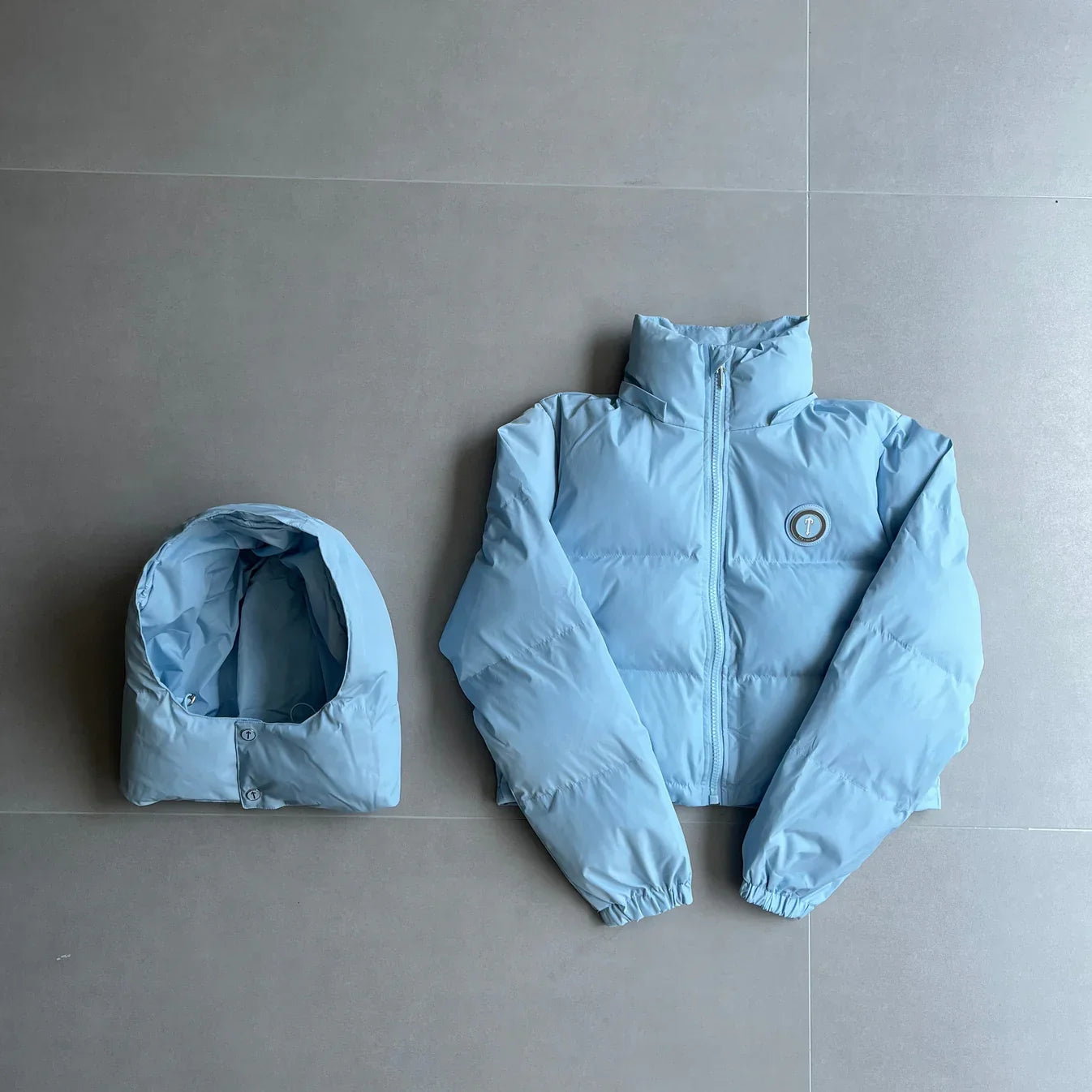 Trapstar Women's Irongate Detachable Hooded Puffer - Baby Blue Ironleague