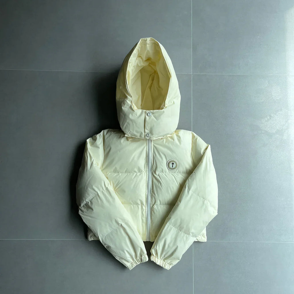 Trapstar Women's Irongate Detachable Hooded Puffer - Cream Ironleague