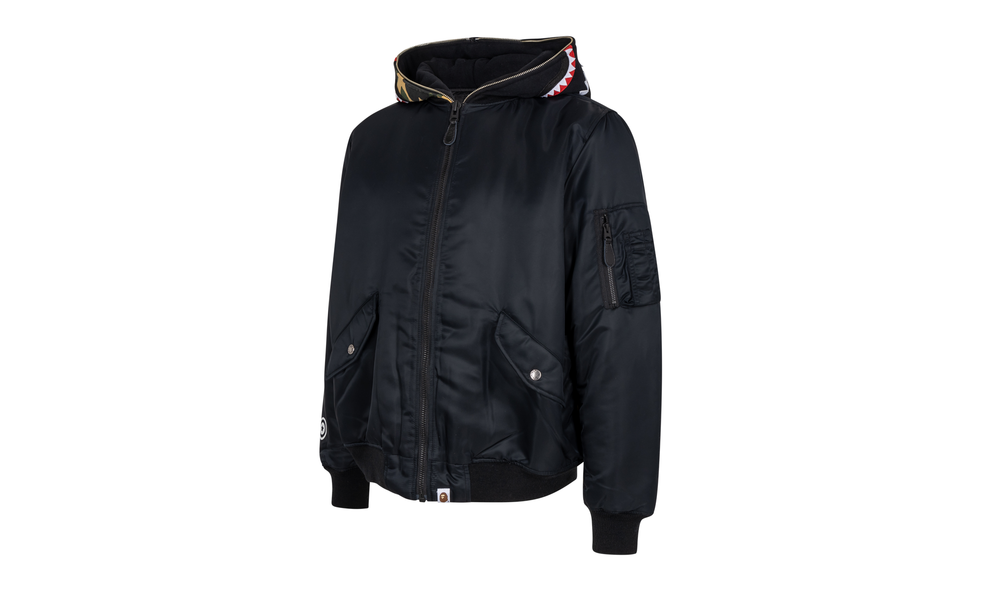 BAPE Shark Hoodie MA-1 Black Camo JK M141002 C