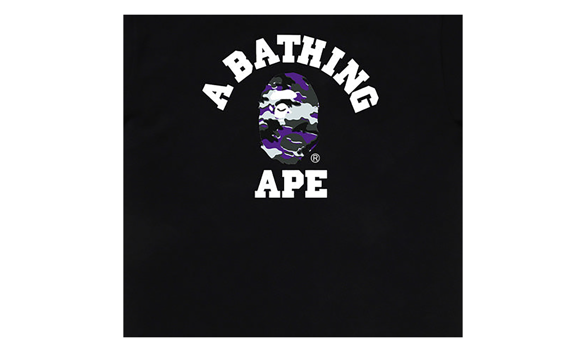 BAPE Glitch Woodland Camo College Tee Black / Purple Camo 0ZXTEM031101Q BKS