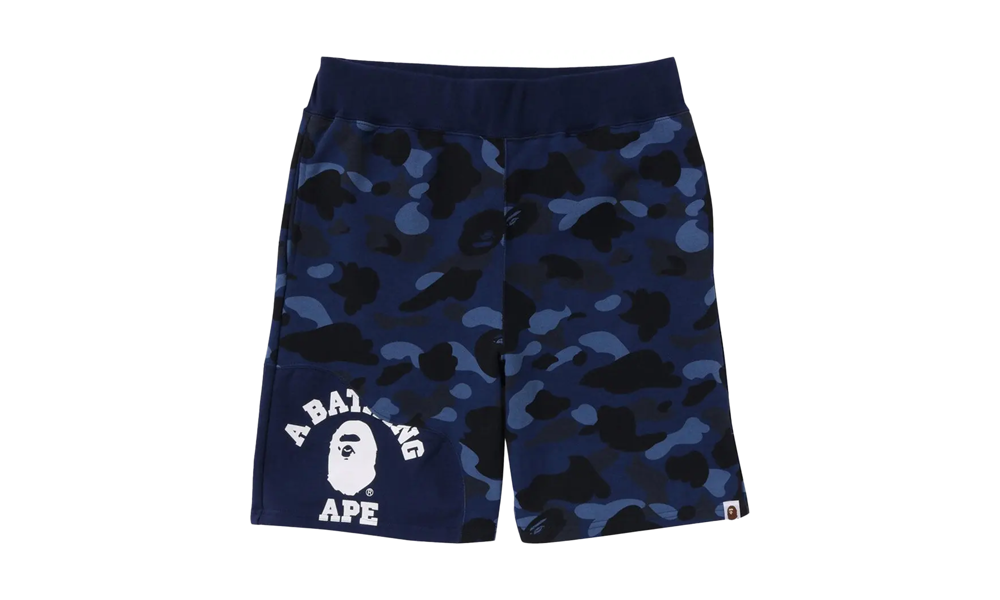 BAPE Color Camo Cutting Sweat Shorts Navy