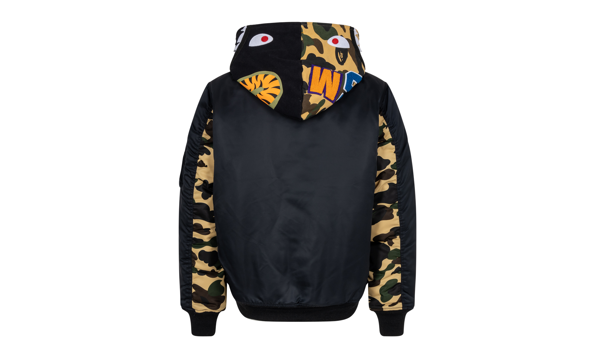 BAPE Shark Hoodie MA-1 Black Camo JK M141002 C