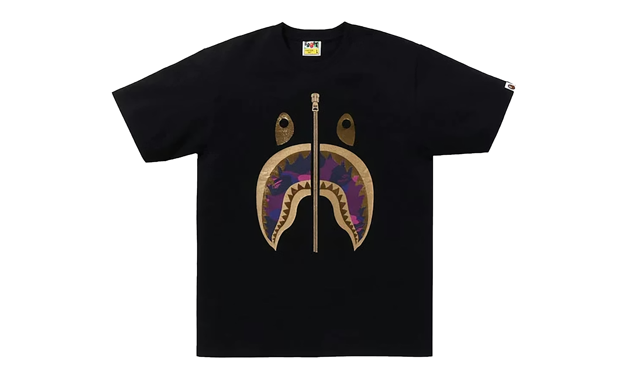 BAPE Color Camo Shark Tee SS24 - Black Purple BAPE012
