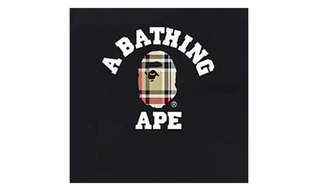 BAPE Check College Tee Black / Beige 1F80 110 035 BLACK BEIGE