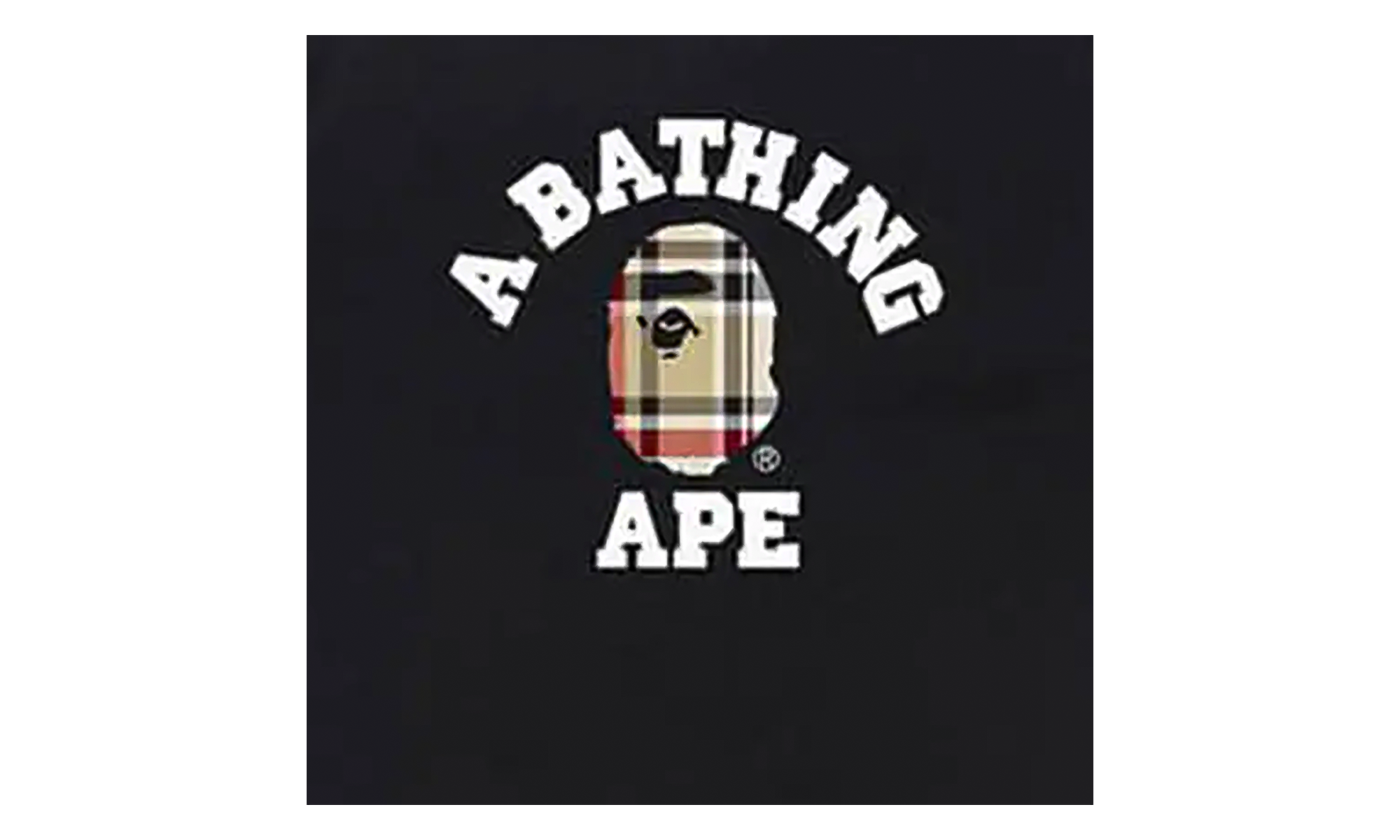 BAPE Check College Tee Black / Beige 1F80 110 035 BLACK BEIGE