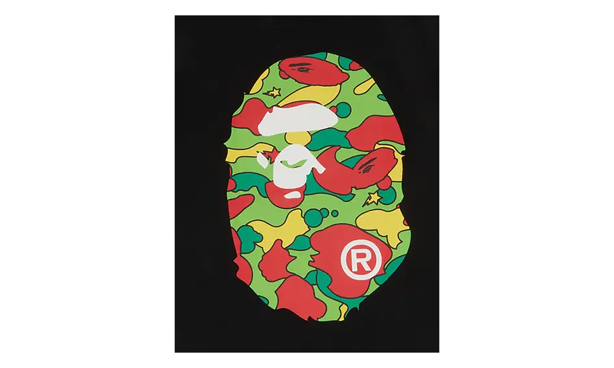 BAPE Sta Camo Big Ape Head Tee Black / Multicolor 1G30 110 029 BLACK MULTICOLOR