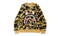 BAPE 1st Camo Printed Zip Shark Crewneck Sweatshirt Yellow 1K80 613 003 YELLOW