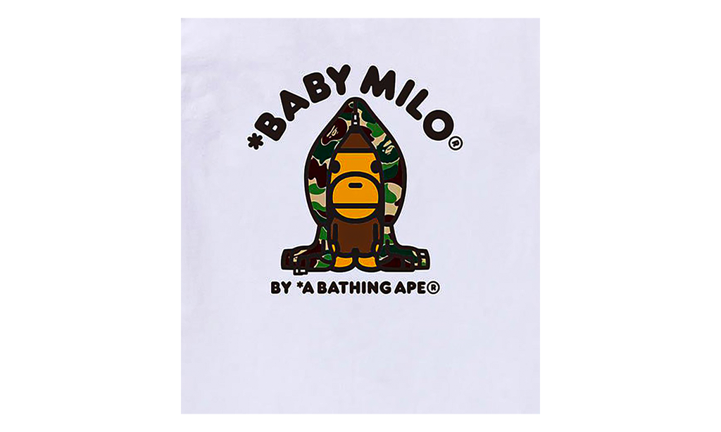 BAPE ABC Camo Milo Hoodie SS Tee White/Green Camo 0ZXTEMX00510Q WHM