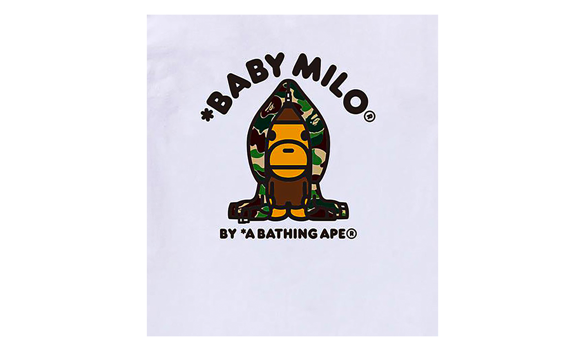BAPE ABC Camo Milo Hoodie SS Tee White/Green Camo 0ZXTEMX00510Q WHM