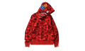 BAPE Color Camo Shark Full Zip Hoodie RED 001ZPJ201003MRED