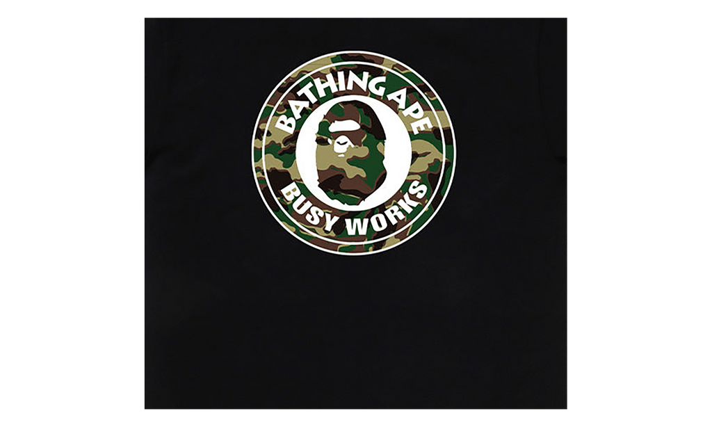 BAPE Glitch Woodland Camo Busy Works Tee Black 0ZXTEM032101Q BKX
