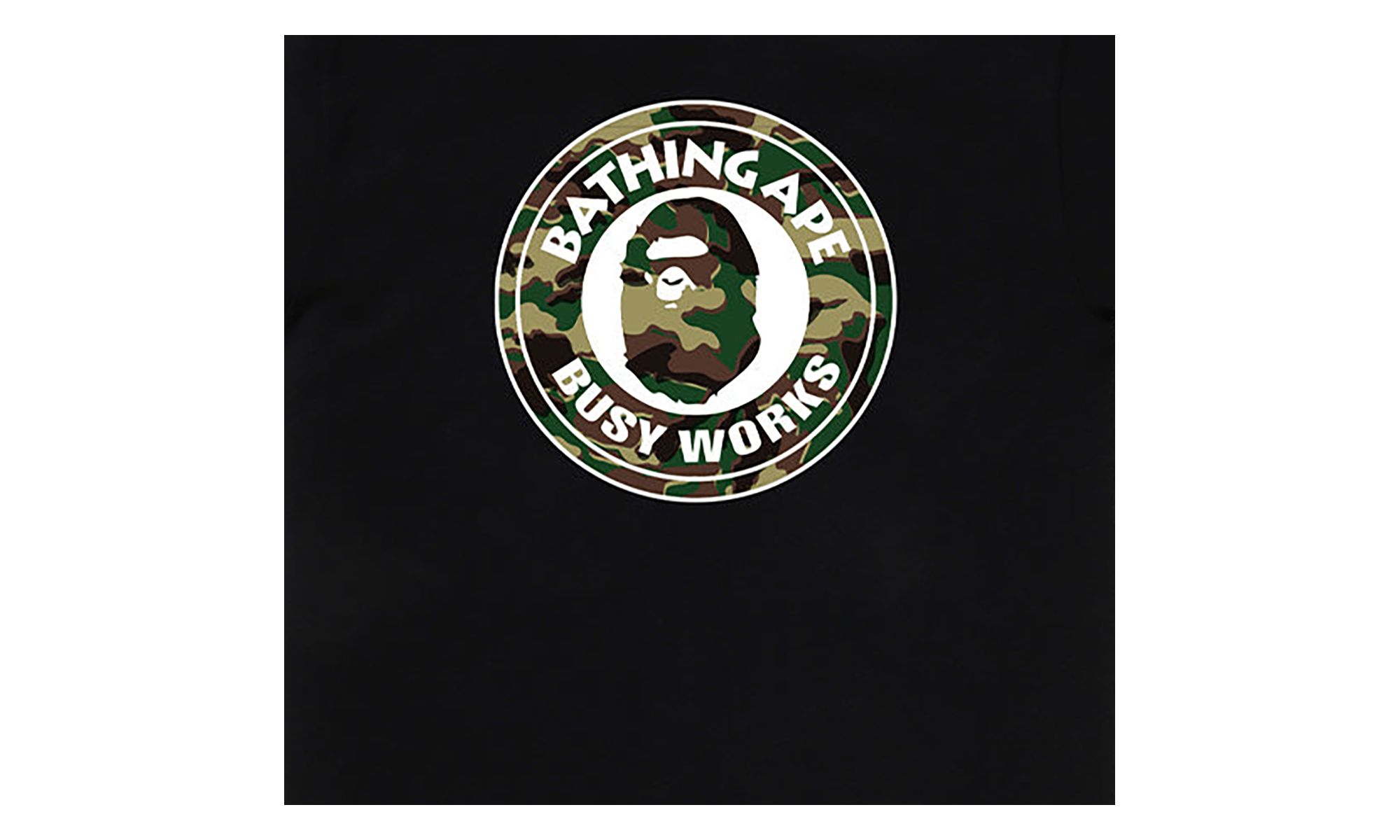 BAPE Glitch Woodland Camo Busy Works Tee Black 0ZXTEM032101Q BKX