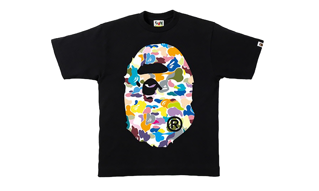 BAPE Multi Camo Big Ape Head T-Shirt Black Multi YXHLG5U0