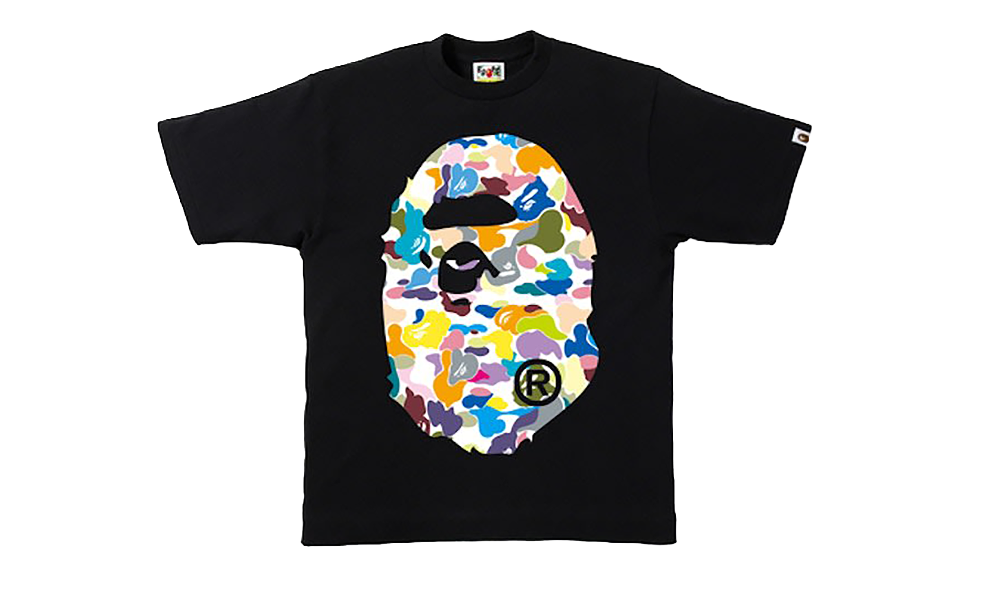 BAPE Multi Camo Big Ape Head T-Shirt Black Multi YXHLG5U0