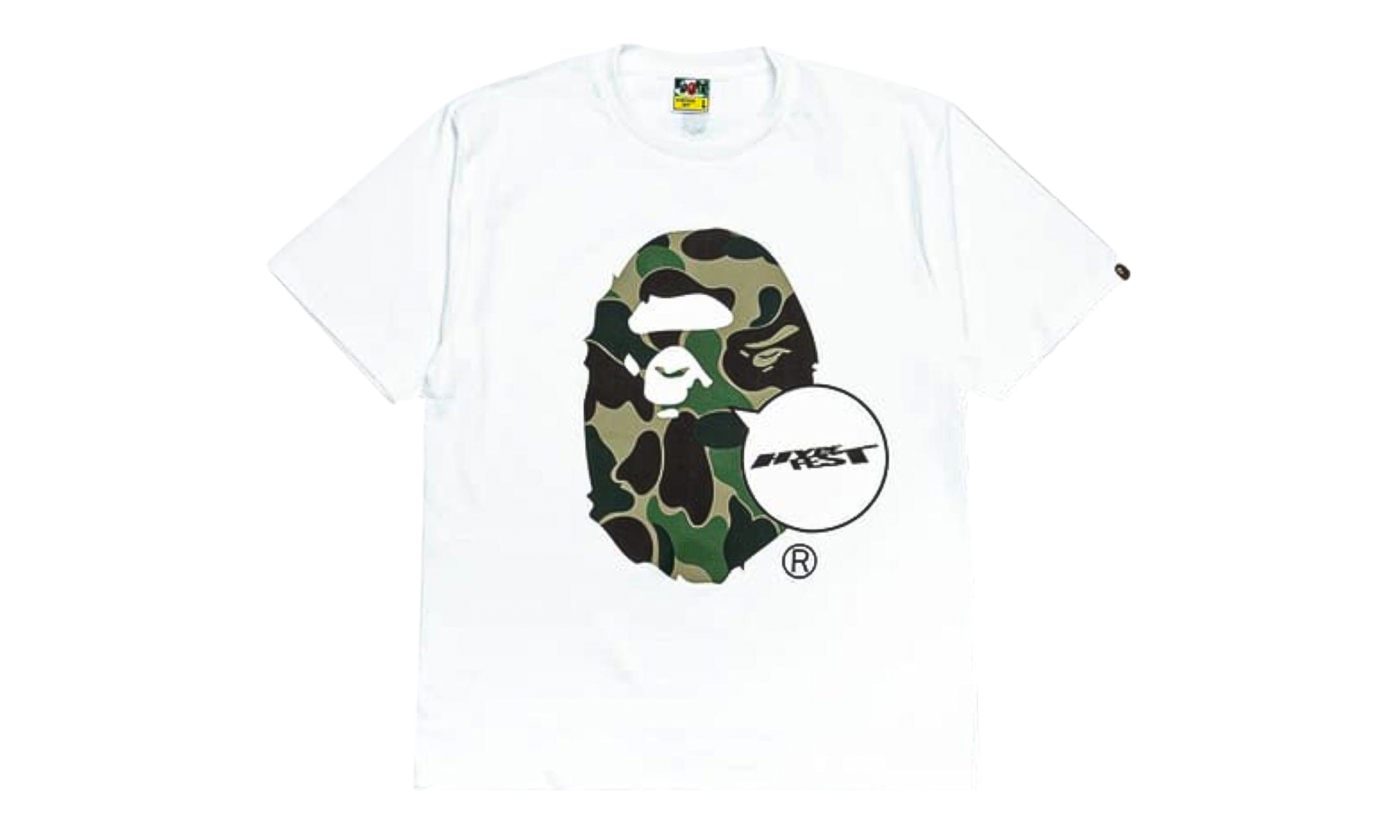 BAPE Hypefest Ape Head Logo Short Sleeve T-Shirt White - Keychain Set BHTAKS