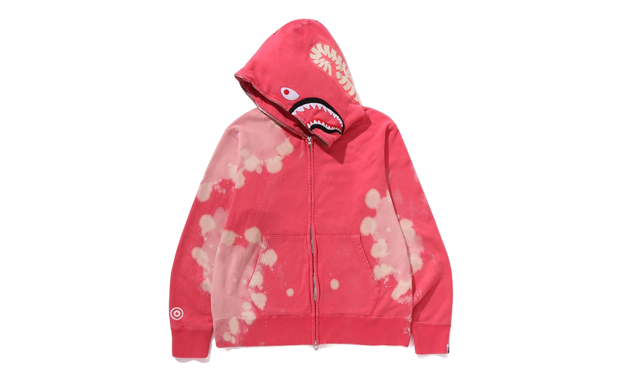 BAPE Hand Dye Shark Full Zip Hoodie Red 1L30 115 002 RED